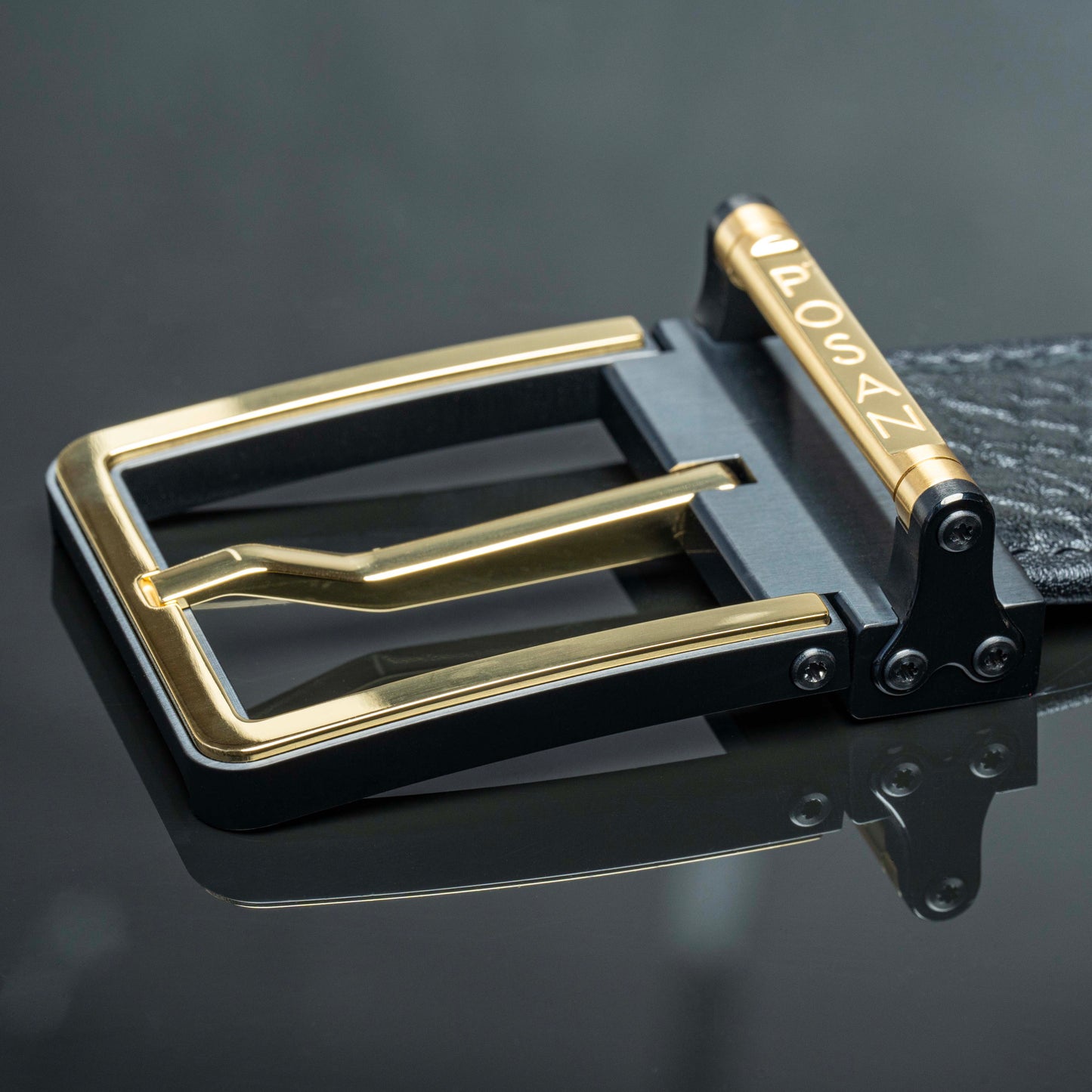 POSAN Belt PSB-002 Titanium Buckle Belt with Wild Cowhide – Bold Texture & Timascus Options