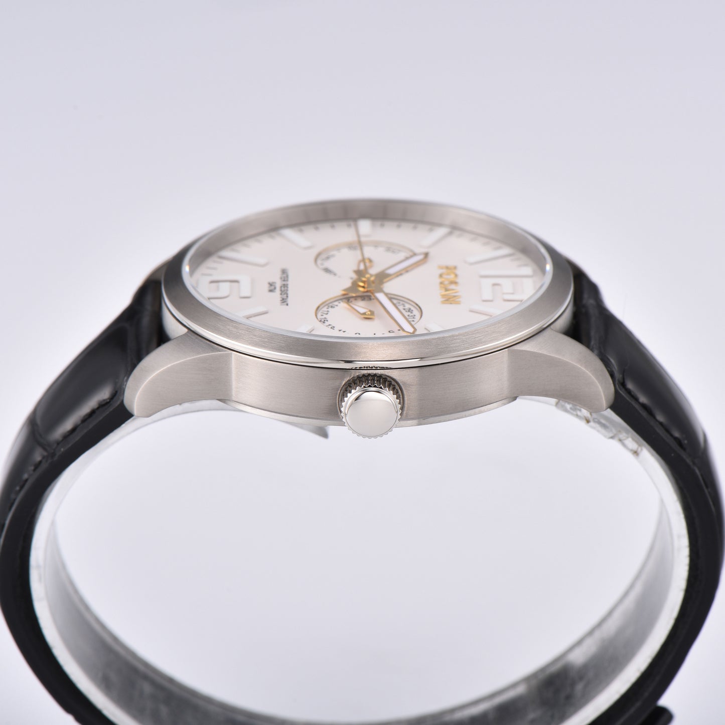 POSAN Watch PSW-005G Dual-Eye Titanium Alloy Watch with Spherical Sapphire Crystal, Calendar Display & Ultra-Light Design