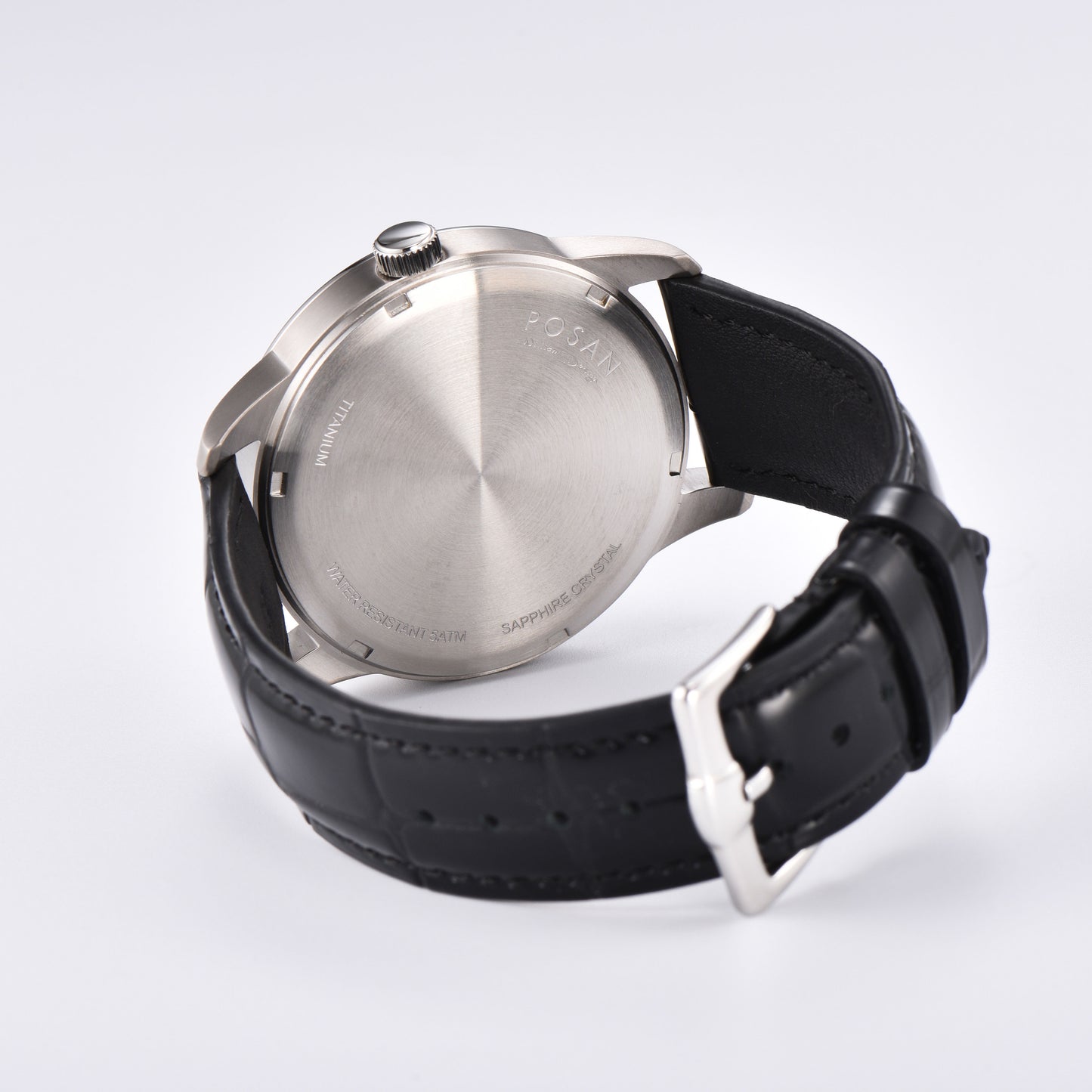 POSAN Watch PSW-005G Dual-Eye Titanium Alloy Watch with Spherical Sapphire Crystal, Calendar Display & Ultra-Light Design