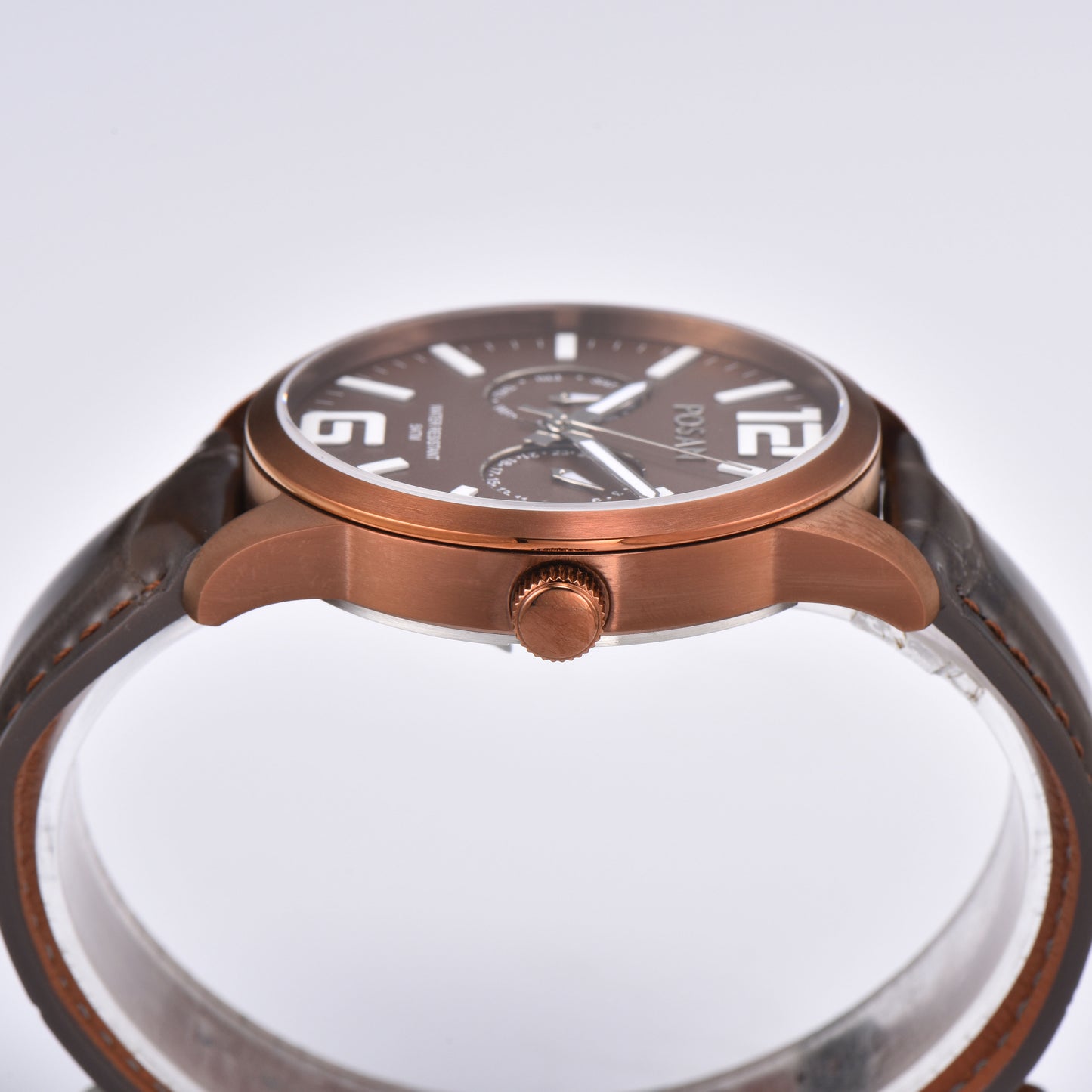 POSAN Watch PSW-005G Dual-Eye Titanium Alloy Watch with Spherical Sapphire Crystal, Calendar Display & Ultra-Light Design