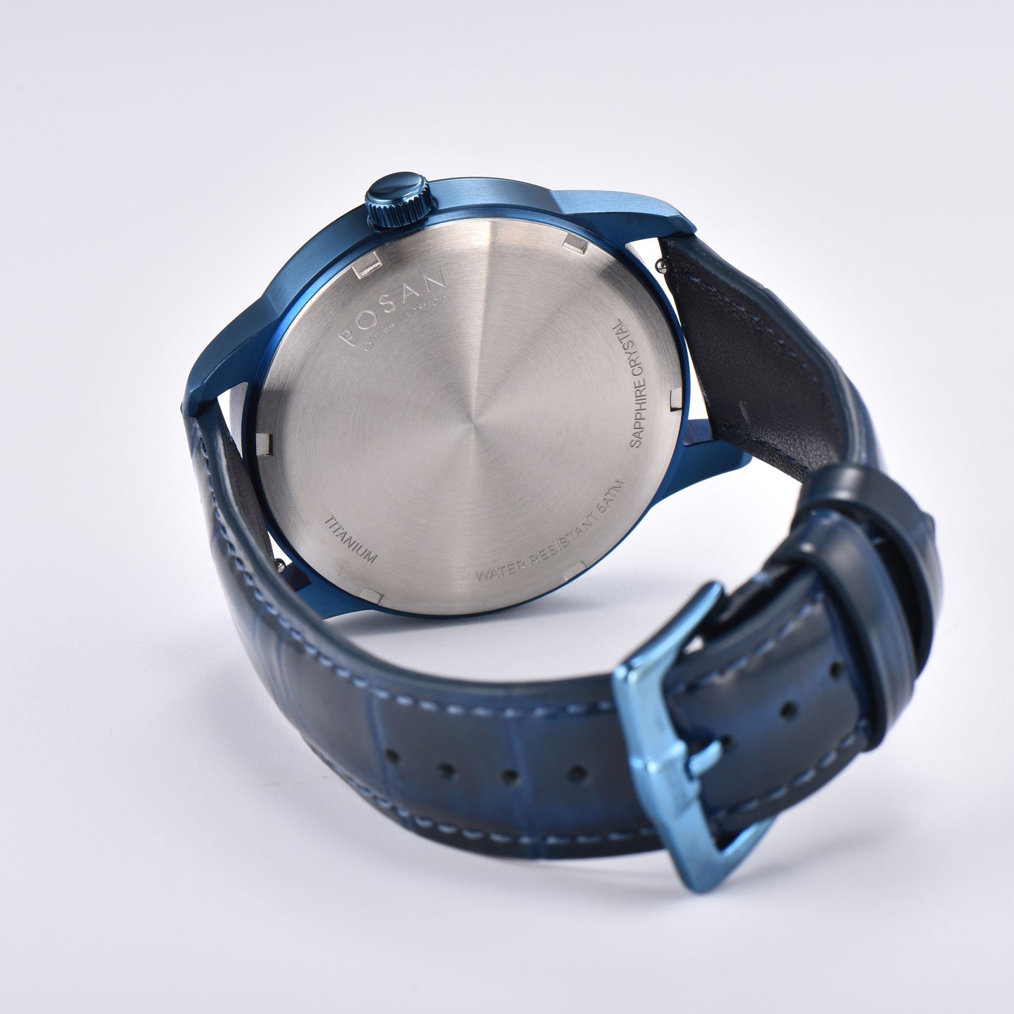 POSAN Watch PSW-005G Dual-Eye Titanium Alloy Watch with Spherical Sapphire Crystal, Calendar Display & Ultra-Light Design