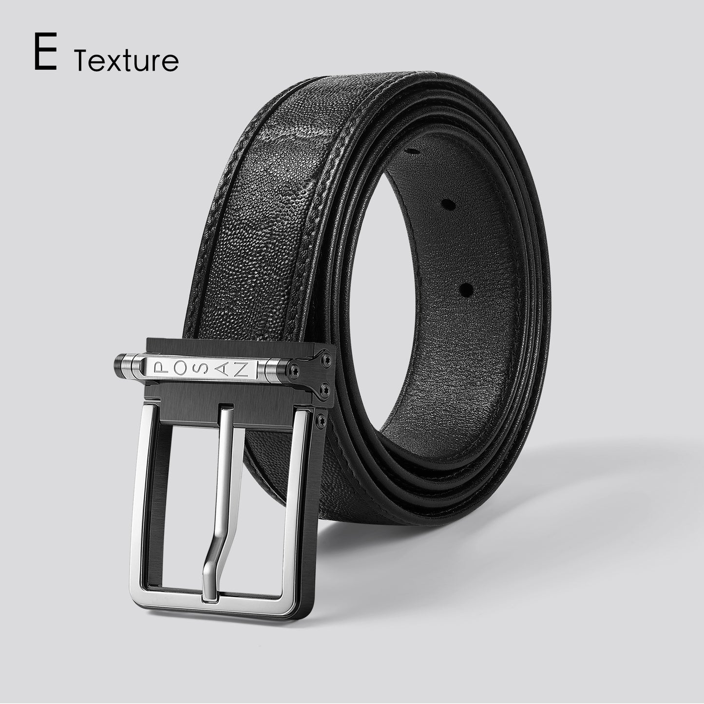 POSAN Belt PSB-002 Titanium Buckle Belt with Wild Cowhide – Bold Texture & Timascus Options