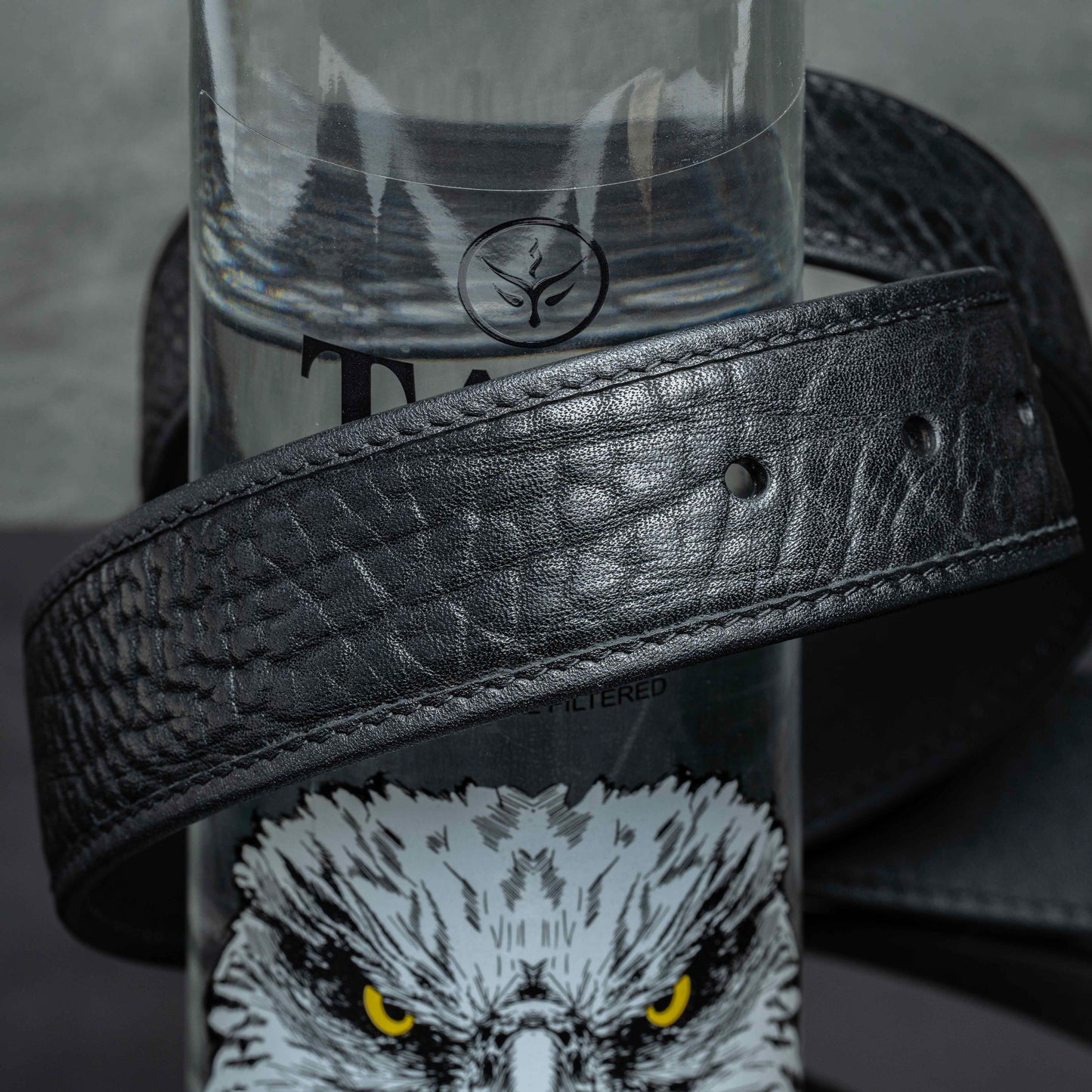 POSAN Belt PSB-002 Titanium Buckle Belt with Wild Cowhide – Bold Texture & Timascus Options