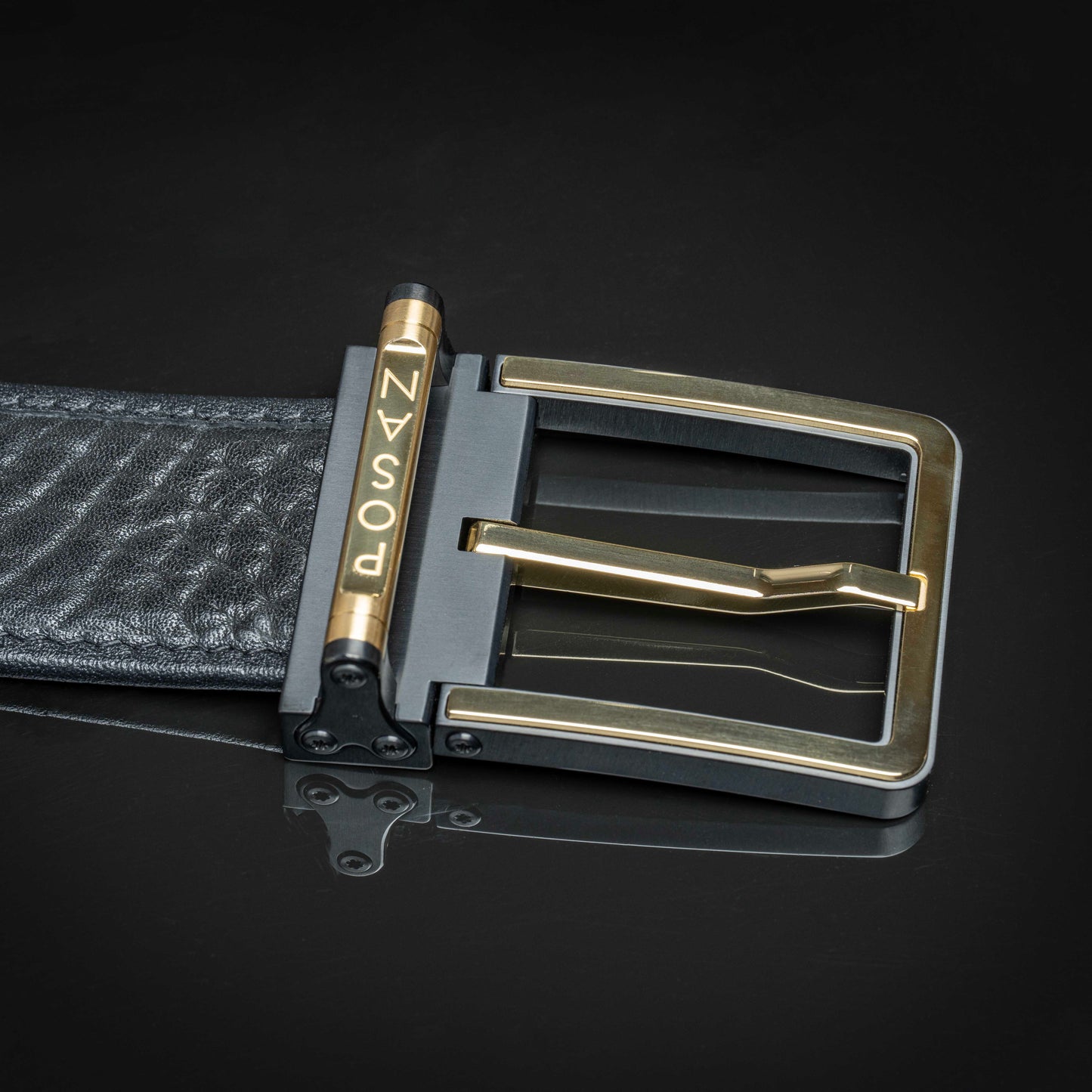 POSAN Belt PSB-002 Titanium Buckle Belt with Wild Cowhide – Bold Texture & Timascus Options
