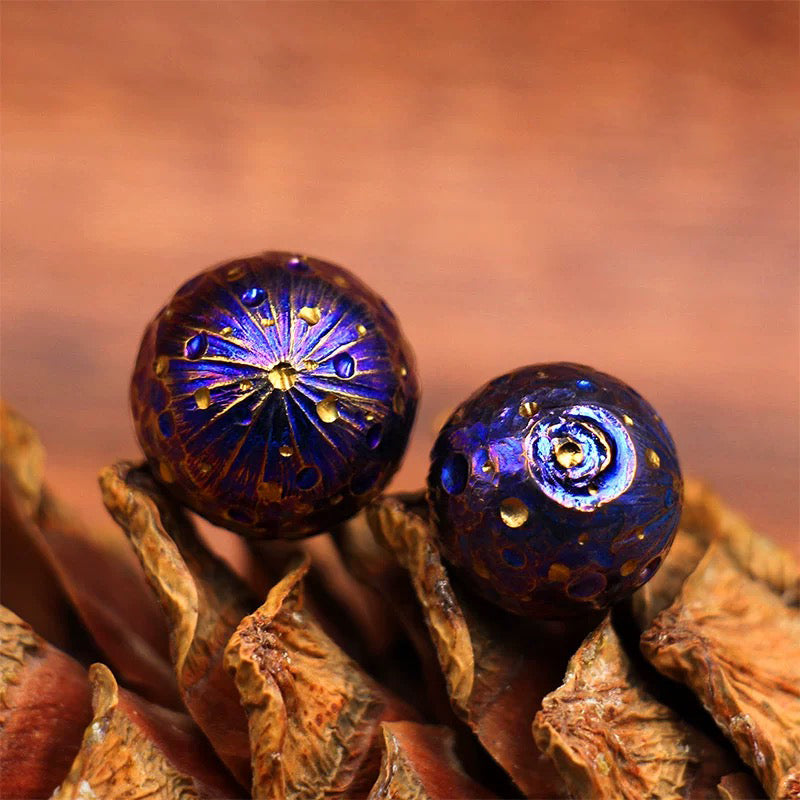 POSAN Necklace PSP-001 3D Titanium Planet Pendant with Anodized Gradient Finish & Matching Titanium Chain
