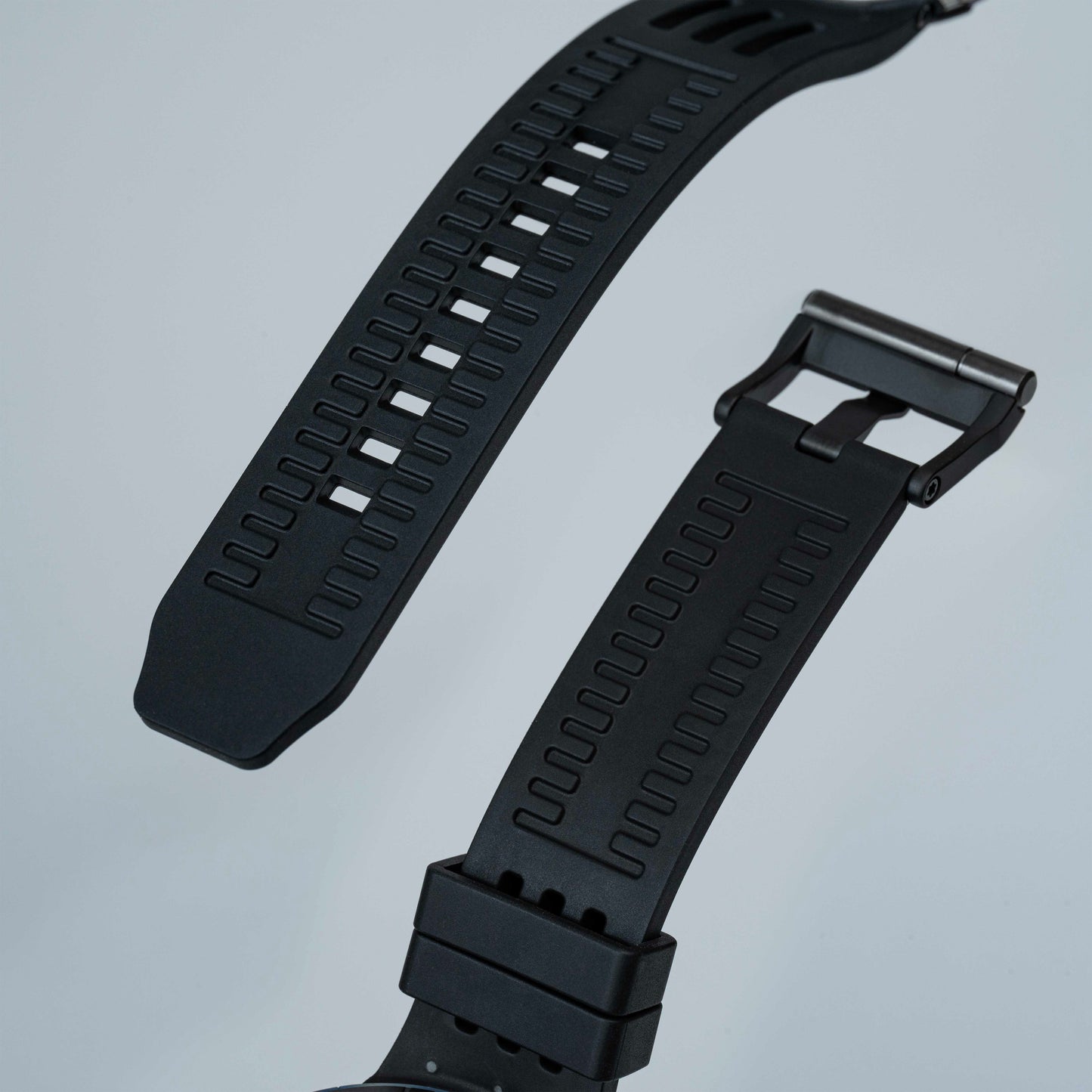 POSAN Watch PSW-001 BLACK Gradient Damascus Titanium Watch Timascus Anodized Color Finish with Skeleton Dial & Screw-down Crown
