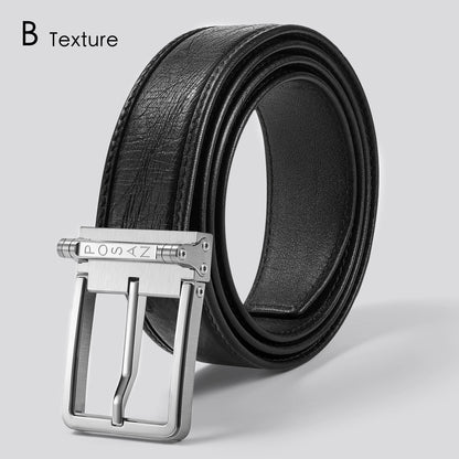 POSAN Belt PSB-002 Titanium Buckle Belt with Wild Cowhide – Bold Texture & Timascus Options
