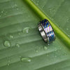 PSR-001 Gradient Damascus Titanium Rainbow Ring with IPH Technology