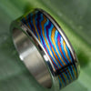 PSR-001 Gradient Damascus Titanium Rainbow Ring with IPH Technology