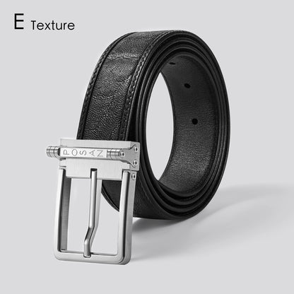POSAN Belt PSB-002 Titanium Buckle Belt with Wild Cowhide – Bold Texture & Timascus Options