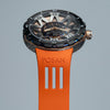PSW-001 ORANGE Gradient Damascus Titanium Watch