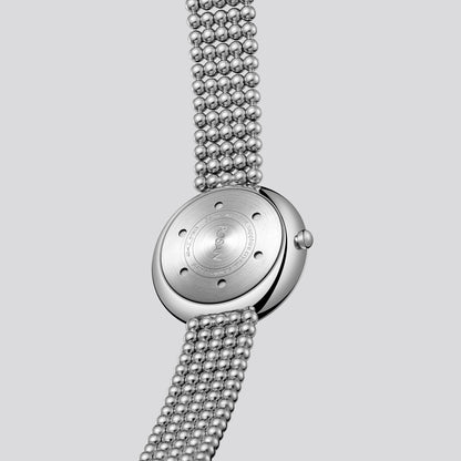 POSAN Watch PSW-001C Classic Zodiac Quartz Watch with Pearl Shell Dial, Gem-Set Constellations & Stainless Steel Bead Bracelet